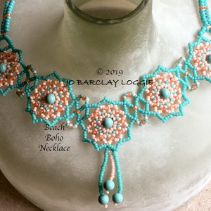 Beach Boho Necklace Tutorial - Beading Pattern - Seed Beads and Pearls