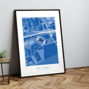 Brighton and Hove Albion football stadium gift, The Amex map gift for dad brother grandad, Brighton Football fan wall art poster print gift