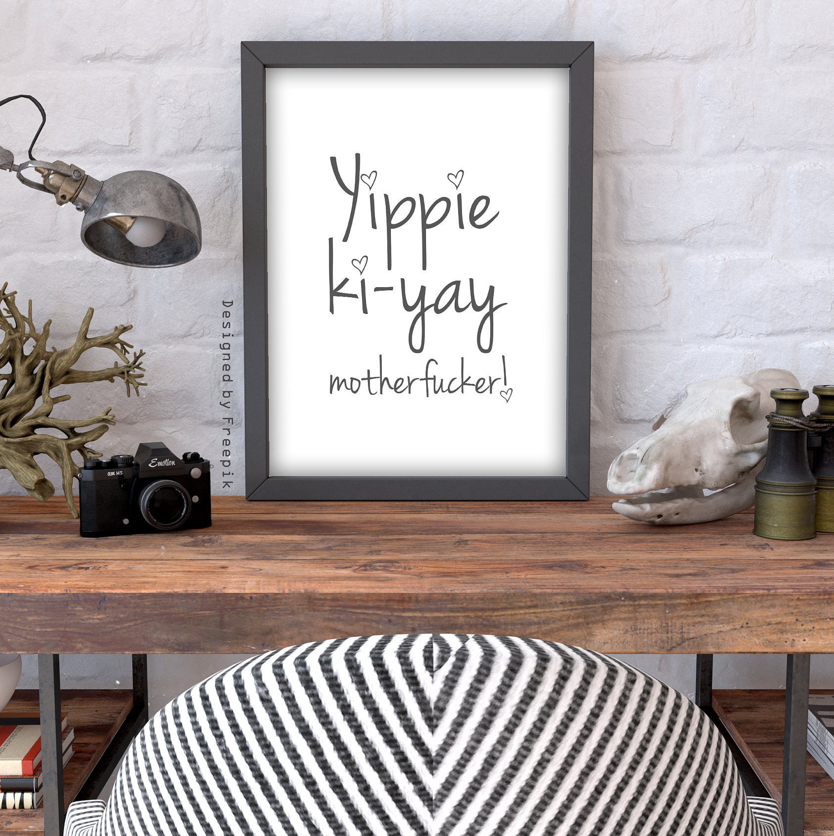 Yippiekiyay Motherfucker Funny Movie Quotes Prints for Etsy UK