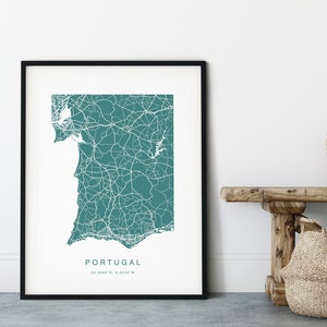 Karte von Portugal, besonderes Datum Anlass Geschenk, Hochzeitstag Geschenk für Frau oder Mann