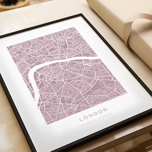 Personalised London city map print gift, Customised uk gallery wall art map print, city wall art poster gift, London map travel poster print