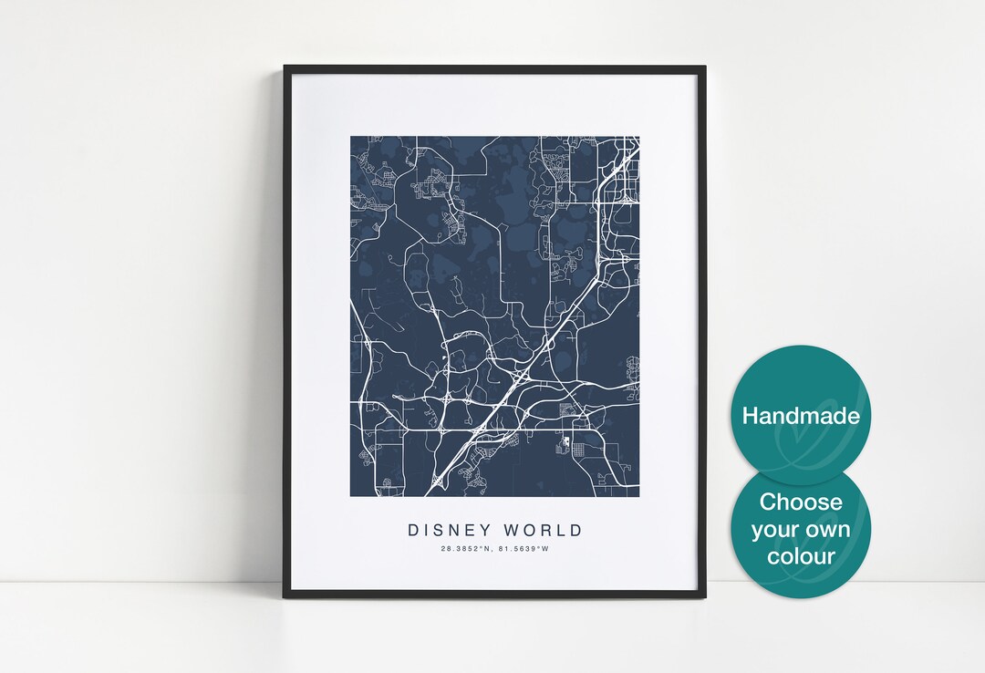 Disney Resort Map Print, Walt Disney World Map Poster Print, Magic ...