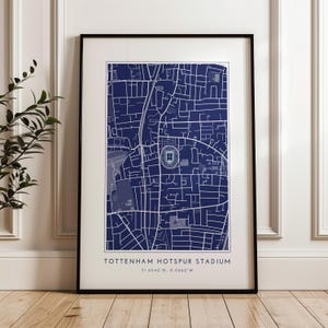 Tottenham football stadium gift, Spurs football map for dad brother grandad uncle, Tottenham hotspur Football fan wall art poster print gift