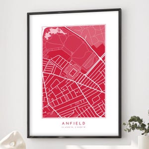Lila Fußball Stadion Karte Druck Geschenk, Anfield Stadion Fußball Fan Kunst Poster, italienischer Fußball Sport Geschenk für Vater Bruder Opa