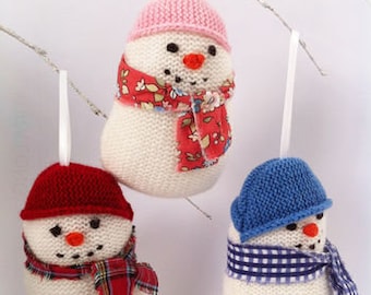 Knitted Snowman Christmas Tree Decoration