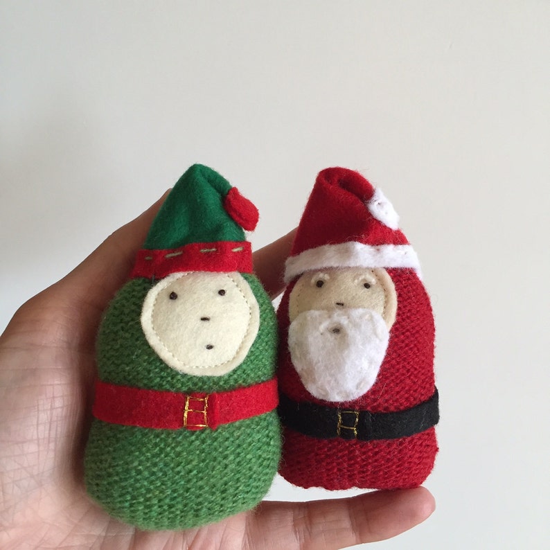 Knitted Santa and Elf image 1