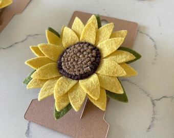 Handmade Felt Sunflower Hair Clip: Cheery Fall Accessory