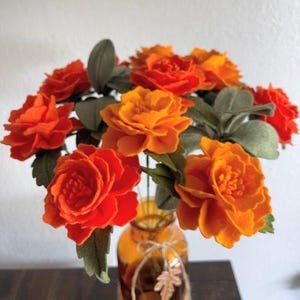 Orange Marigold Flower for Home Decor Marigold Felt Flower Bouquet  Alter Decoration for Dia De Los Muertos Flowers Day of the Dead Marigold