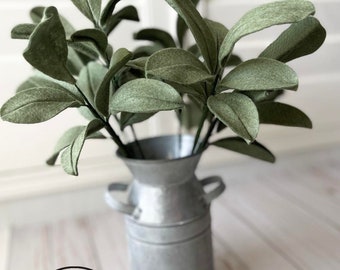 Felt Lambs Ear Greenery Stem: Handmade Farmhouse Decor