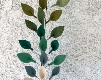 Handmade Felt Leaf Stem: Green Bouquet Accent