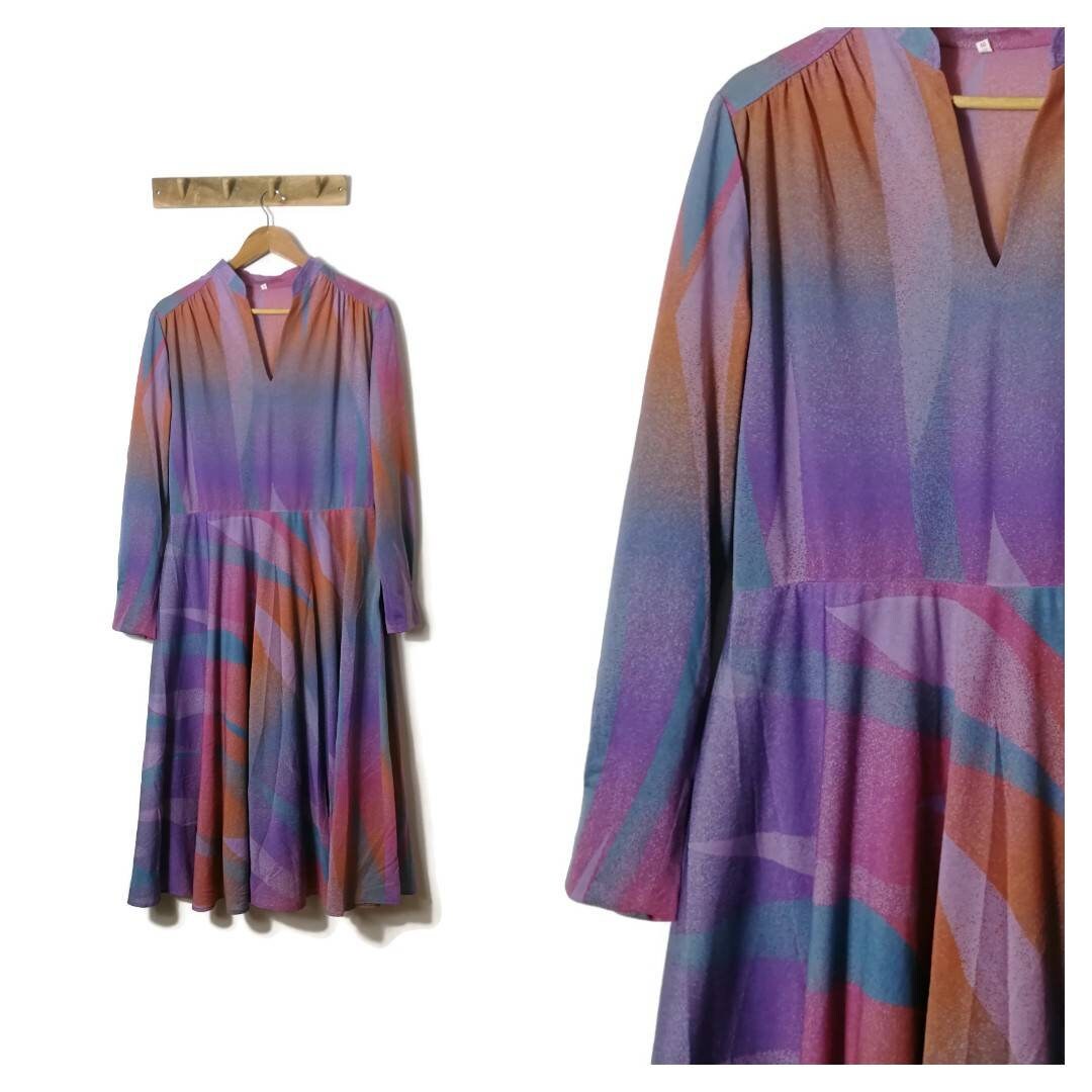 Image of Boho Pastel Skater Dress/S Vintage Large