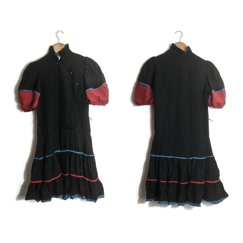 Vintage 70s Gypsy Ruffle Dress small