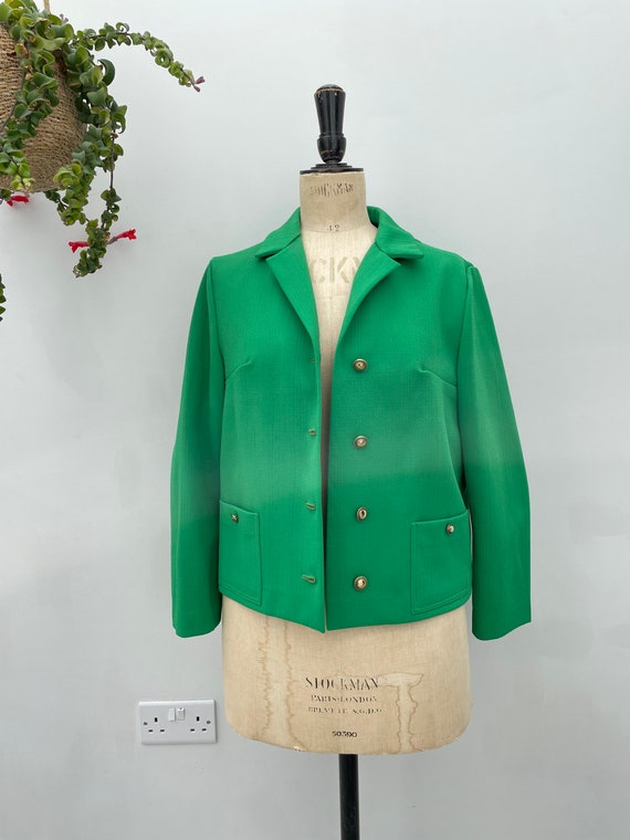 Vintage 70s Apple Green Boxy Jacket - image 3