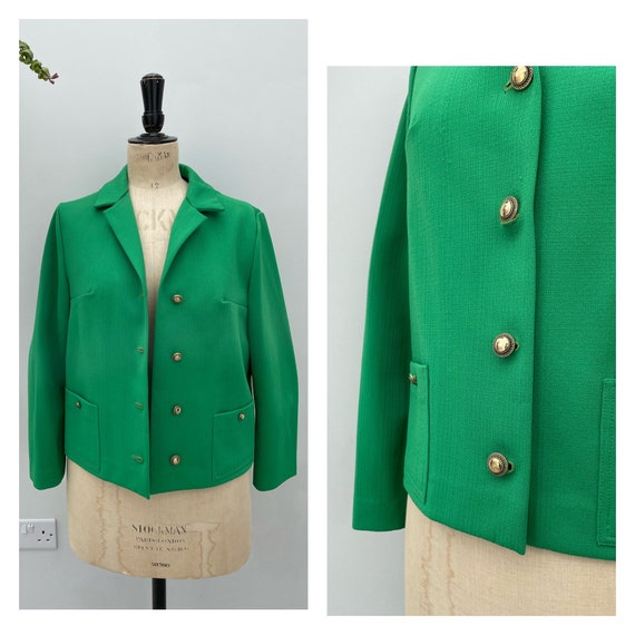 Vintage 70s Apple Green Boxy Jacket - image 1