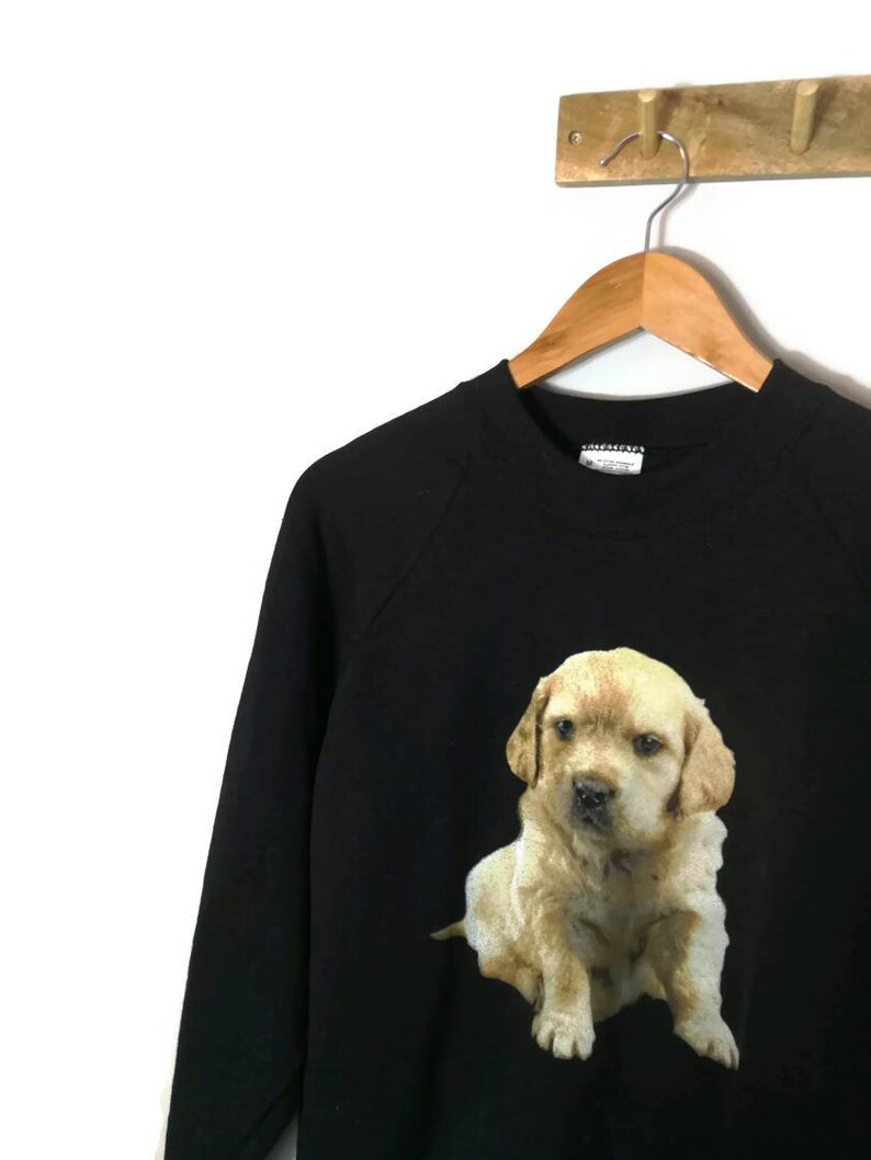 90/'s Black Dog Sweatshirt UK 10
