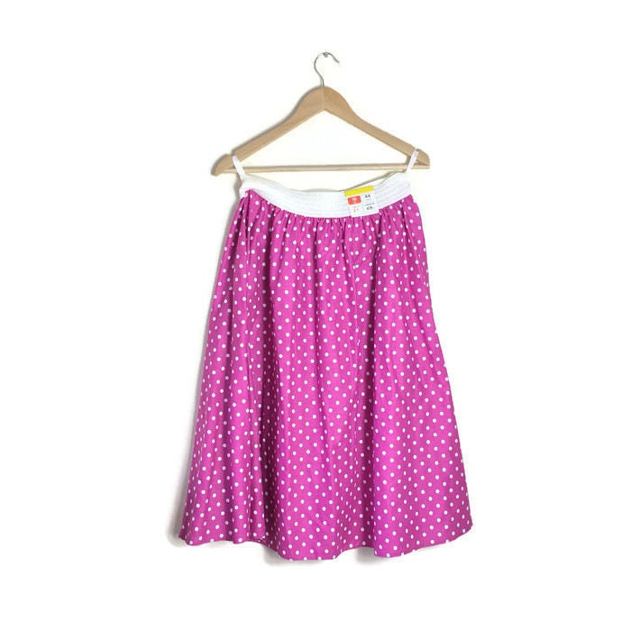 Image of Rockabilly Pink Spotty Swing Skirt. Large
