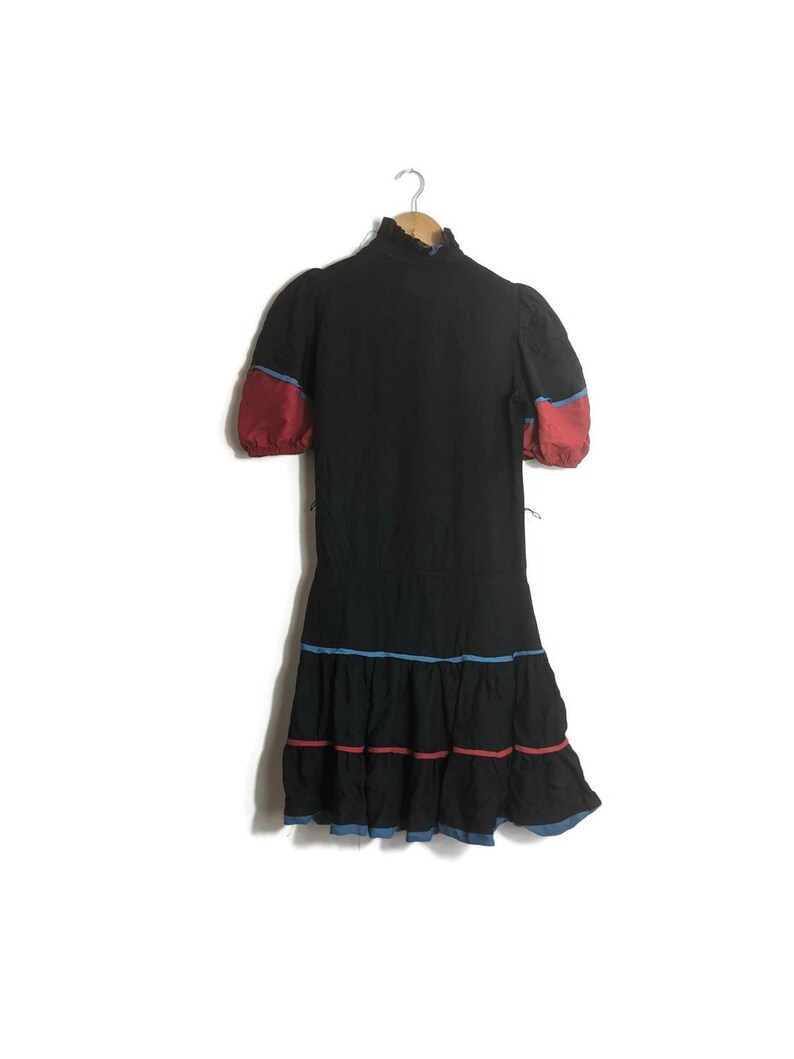 Vintage 70s Gypsy Ruffle Dress small
