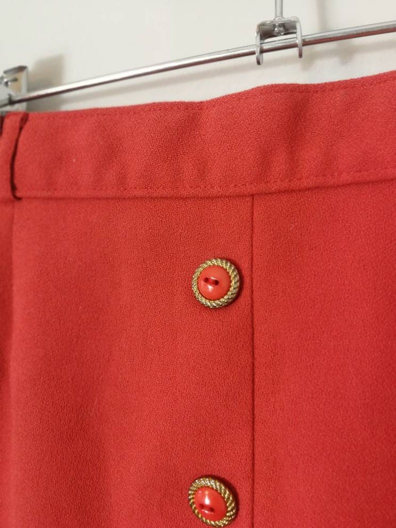 Red pencil skirt midi length LARGE
