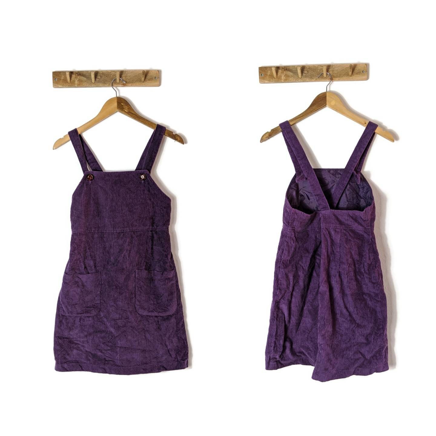 Purple corduroy pinafore best sale dress
