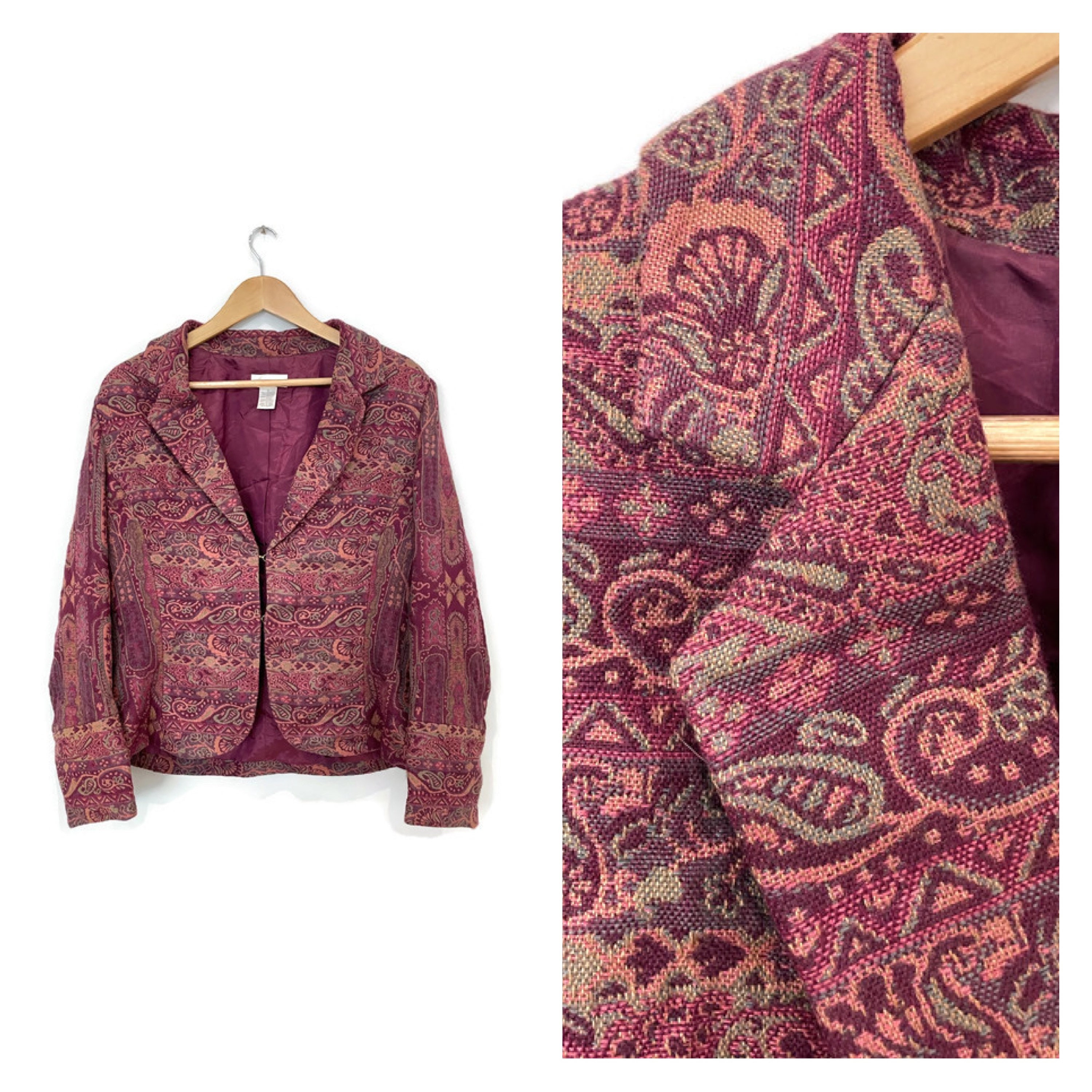 Christopher & Banks, Jackets & Coats, Christopher Banks Purple Crinkle  Button Up Jacket