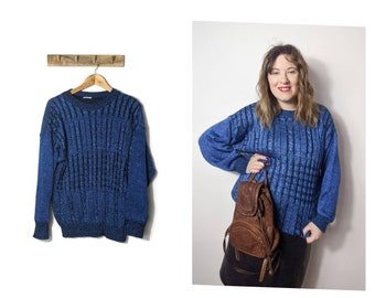 90s Blue Jumper with Sparkles / Medium