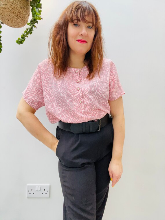 Vintage 2000’s pink polka dot top