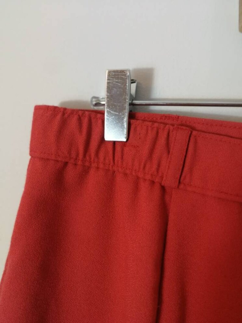Red pencil skirt midi length LARGE