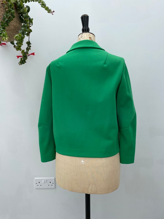Vintage 70s Apple Green Boxy Jacket - image 10
