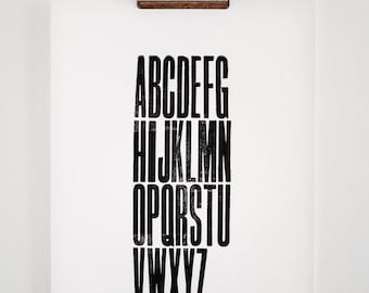 Letterpress A4 Print - Black Alphabet Type (press not for sale)