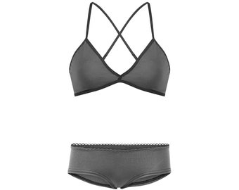 Soutien-gorge bio + hipster, anthracite