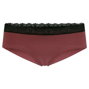 Organic hipster panties Spitze aubergine red image 1