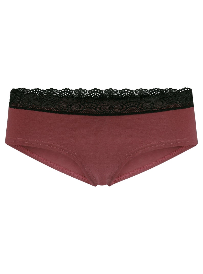 Organic hipster panties Spitze aubergine red image 1