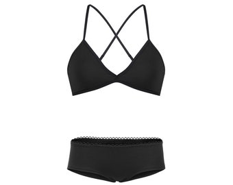 Organic Bra + Hipster, black