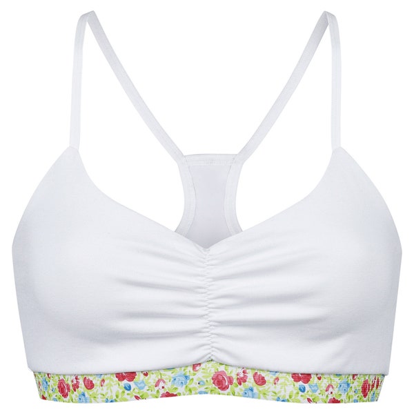 Bio Bustier Myna weiß / blumen