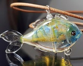 Glass pendant quot Ice fish quot Murano glass