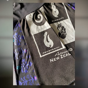 Upcycled Skirt With A Story Nashville / Aotearoa NZ Theme Made from Recycled T-Shirts zdjęcie 4