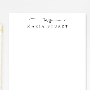 Monogram Script Personalized Notepad Gift for Writers, Simple and Elegant Notepad, Customized Notepad Stationery Under 25