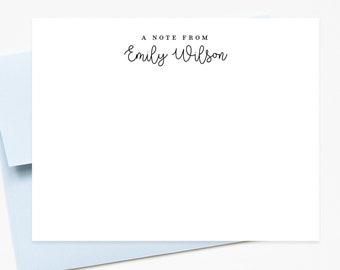 Script Personalized Stationery Cards Set Flat Notecards - Etsy