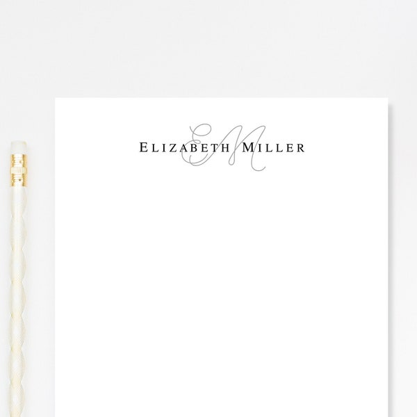 Personalized Monogram Simple Notepad, Elegant Notepad for Letters, Personalized 2 Letter Notepad, Customized Notepad Stationery Under 25