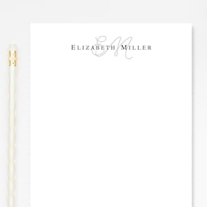 Personalized Monogram Simple Notepad, Elegant Notepad for Letters, Personalized 2 Letter Notepad, Customized Notepad Stationery Under 25