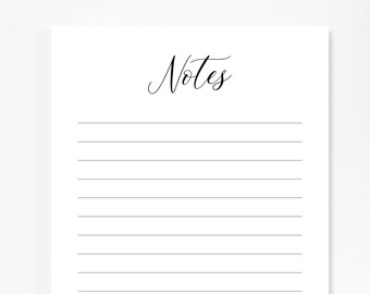 Stylish Notepad for Notes, To Do List Notepad Gift for Writers, Minimal and Elegant Notepad, Customized Notepad Stationery Under 25