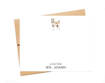 Personalized Stationery For Dog Lovers, A Note From Family Stationary with Dog, Personalized Teacher Men's Gift Idea, Custom Thank You Note