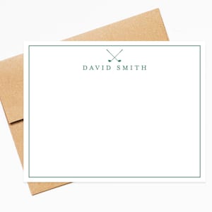 Golf Personalized Stationery For Men, Stationary Note Cards Set, Personalized Stationary for Husband, Gifts under 25