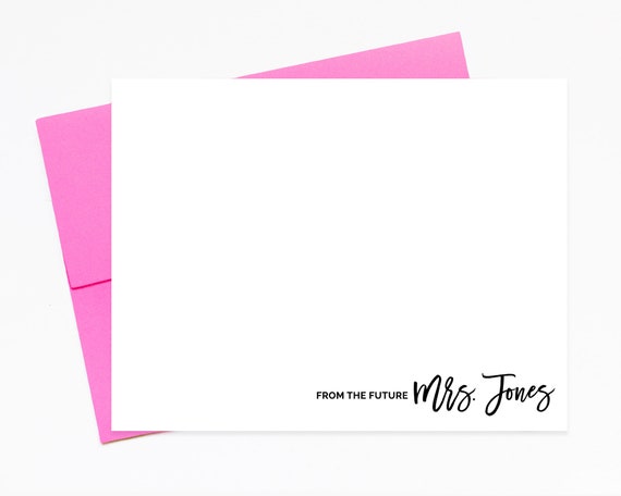 From the Future Mrs Stationery Card Personalized Stationery - Etsy