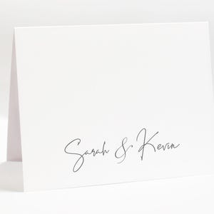 Personalized Stationary Couple, Custom Greeting Thank You Cards, Folded Note Card And Envelopes, Custom Gifts For Women, Set of 10 Cards image 1