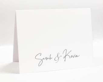 Personalized Stationary Couple, Custom Greeting Thank You Cards, Folded Note Card And Envelopes, Custom Gifts For Women, Set of 10 Cards
