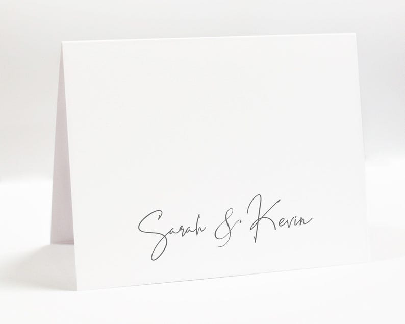 Personalized Stationary Couple, Custom Greeting Thank You Cards, Folded Note Card And Envelopes, Custom Gifts For Women, Set of 10 Cards image 1