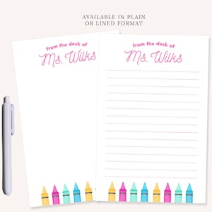 Personalized Notepad with For Art Teacher, Custom Notepad with Crayons, To Do List Notepad for School End of the Year Appreciation Gift image 4
