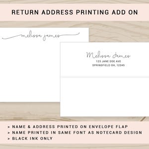 Stretched Scripted Personalized Stationery Note Cards, Flat Cards with Envelopes, Personalized Stationary image 4