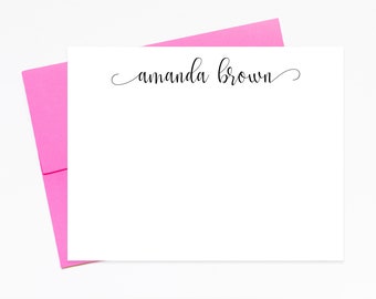 Personalized Calligraphy Stationary, Custom Thank you Note Card with Envelopes, Personalized Stationery Set,  Personalized Birthday Gift